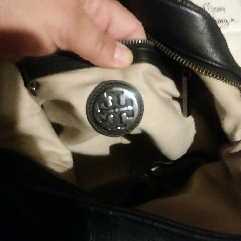 Authentic Troy Burch black leather bag